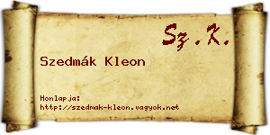 Szedmák Kleon névjegykártya